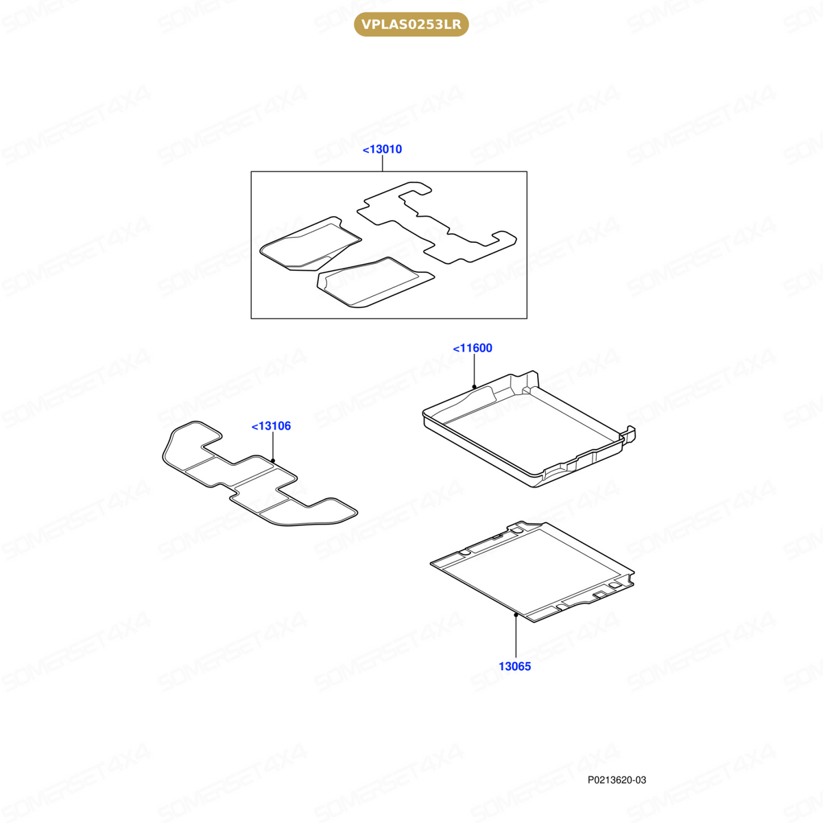 VPLAS0253LR GENUINE LAND ROVER - MATS - FLOOR - RUBBER - SET