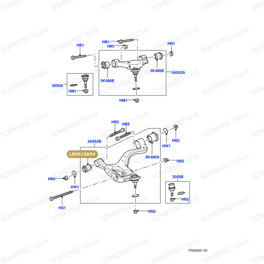 LR051585V LAND ROVER - BUSH - SUSPENSION ARM From OEM VIBRACOUSTIC