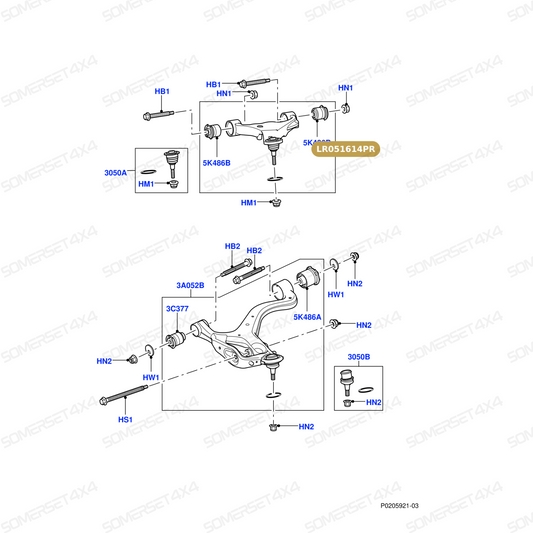 LR051614PR LAND ROVER - ARM - FRONT SUSPENSION - D4 From PROEVO+
