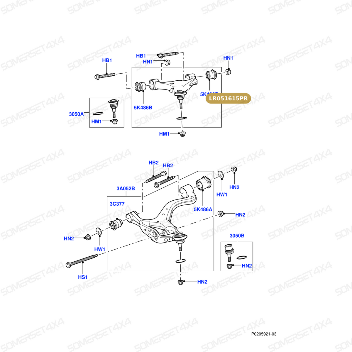 LR051615PR LAND ROVER - ARM - FRONT SUSPENSION - D4 From PROEVO+