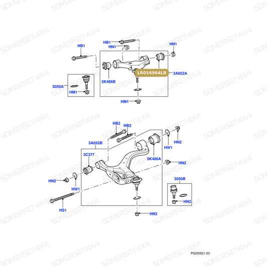 LR056964LR GENUINE LAND ROVER - Bush - Arm