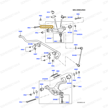 LR051625LR GENUINE LAND ROVER - Bush - Arm