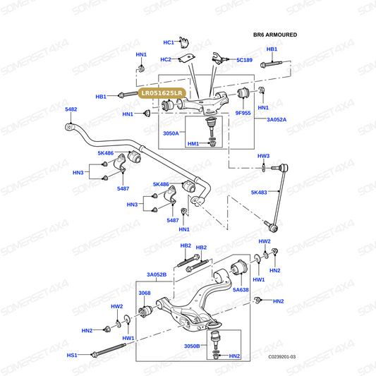 LR051625LR GENUINE LAND ROVER - Bush - Arm