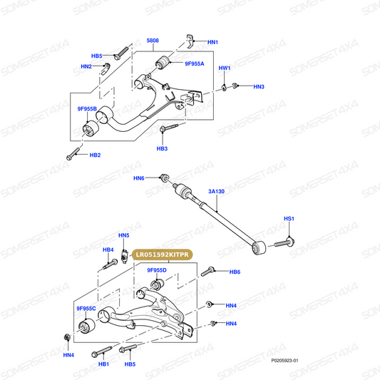 LR051592KITPR LAND ROVER - KIT - SUSPENSION ARM - REAR SUSPENSION From PROEVO+