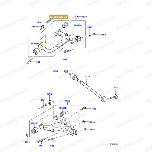 LR051623GK LAND ROVER - ARM - REAR SUSPENSION KIT UPPER LH From PR2 ALLMAKES OE