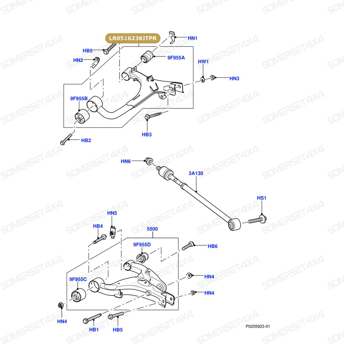LR051623KITPR LAND ROVER - ARM - REAR SUSPENSION From PROEVO+