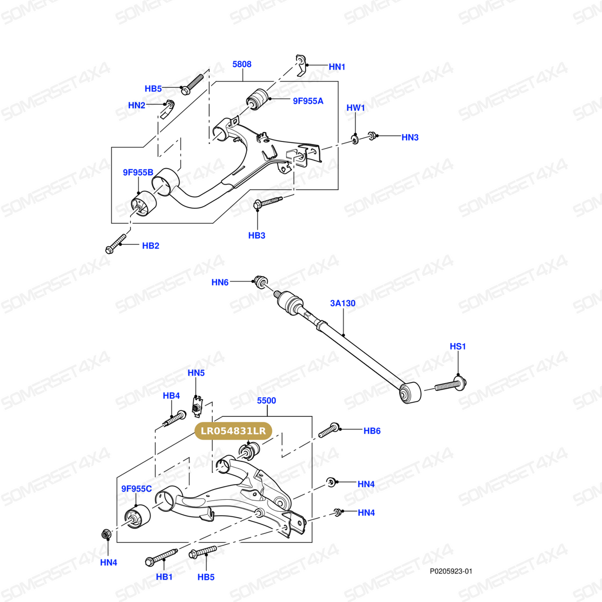 LR054831LR GENUINE LAND ROVER - BUSH - REAR SUSPENSION
