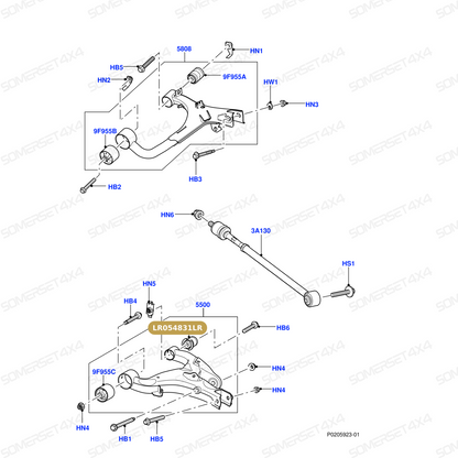 LR054831LR GENUINE LAND ROVER - BUSH - REAR SUSPENSION