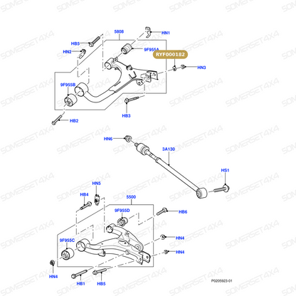 RYF000182 LAND ROVER - WASHER - REAR RADIUS ARM - X2 ADJUSTING From ALLMAKES