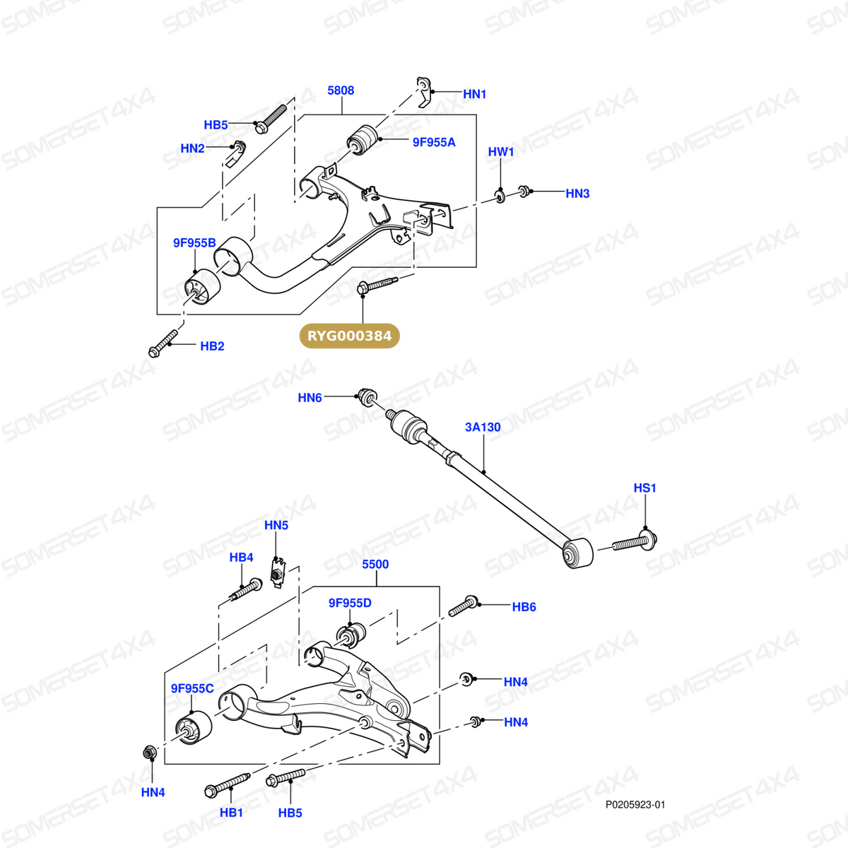 RYG000384 LAND ROVER - BOLT - REAR RADIUS ARM - M13 - REAR KNUCKLE - UPPER From ALLMAKES