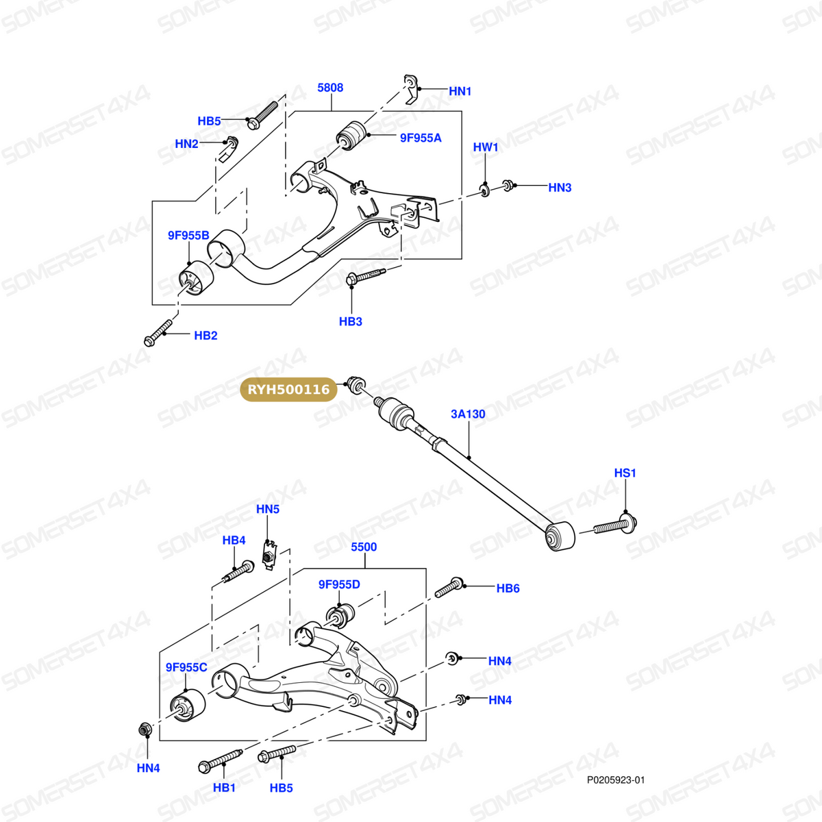 RYH500116 LAND ROVER - NUT - ADJUSTING SCREW From ALLMAKES
