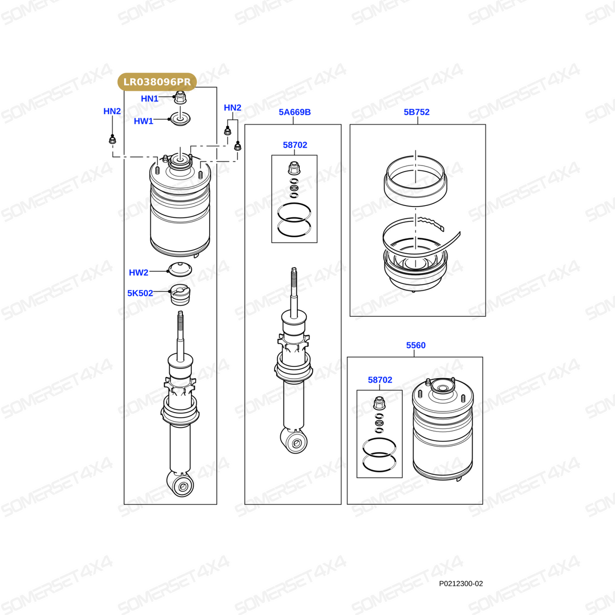 LR038095 LAND ROVER - DAMPER-REAR (+AIR SUSP) D4 L462 From BILSTEIN