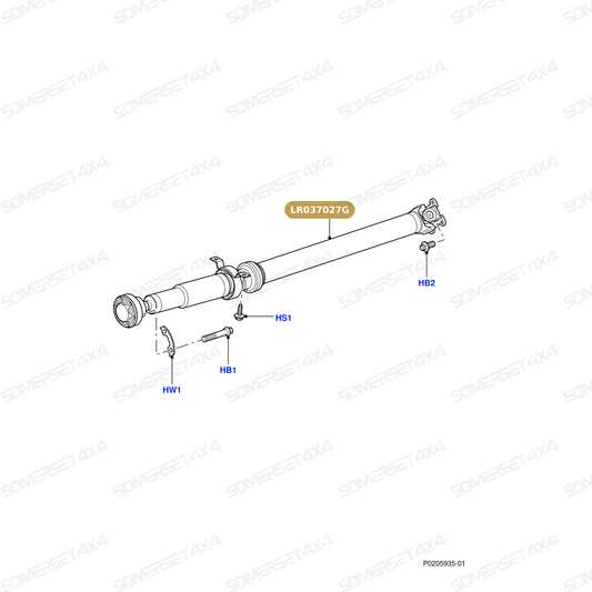 LR037027G LAND ROVER - PROPSHAFT - REAR From HARDY SPICER