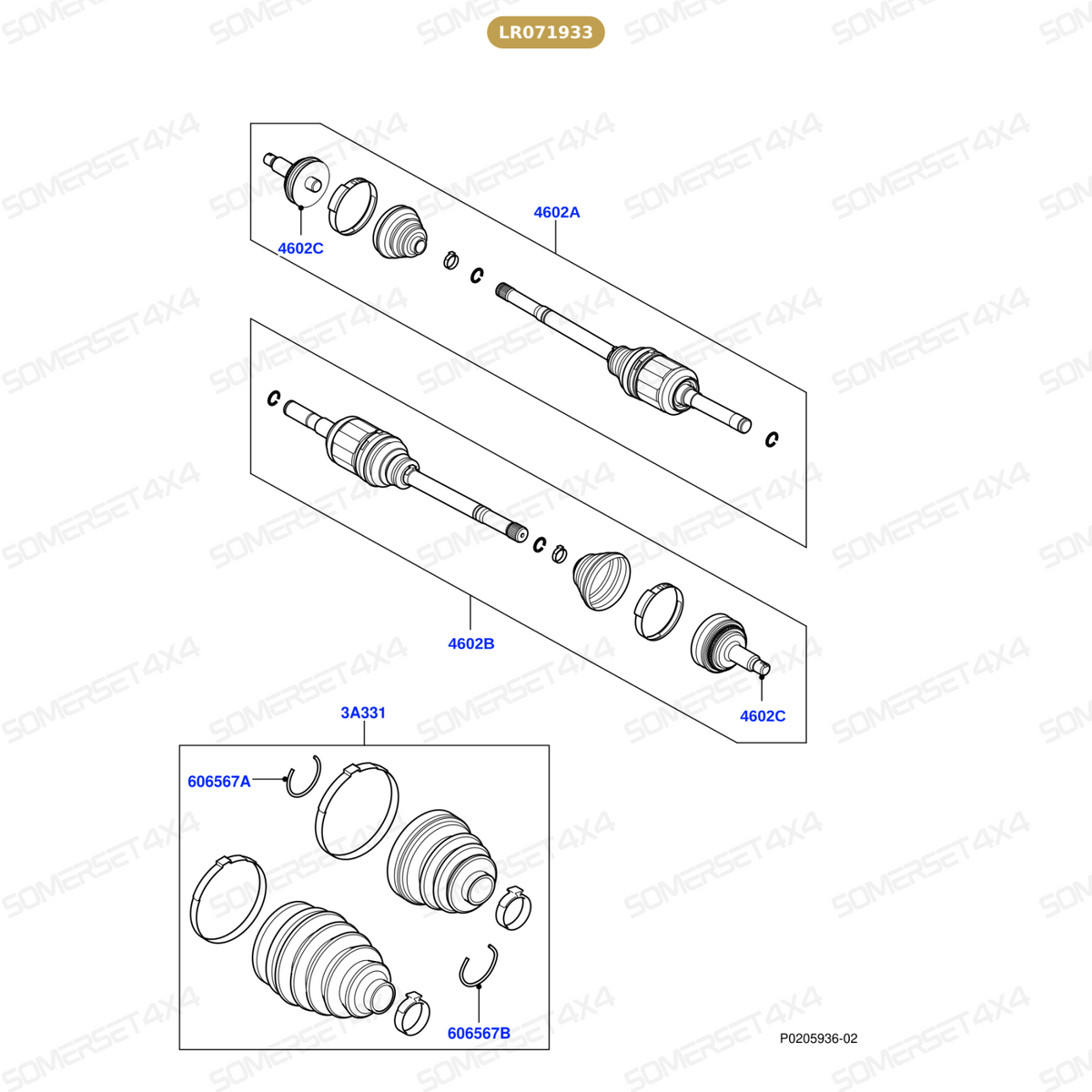 LR071933 LAND ROVER - SHAFT-DRIVE From ALLMAKES