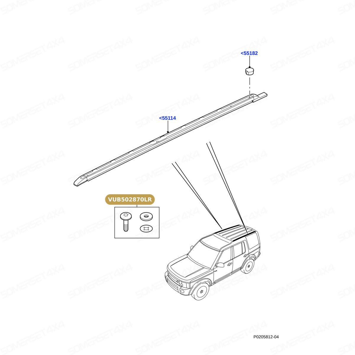 VUB502870LR GENUINE LAND ROVER - KIT - FIXING PARTS