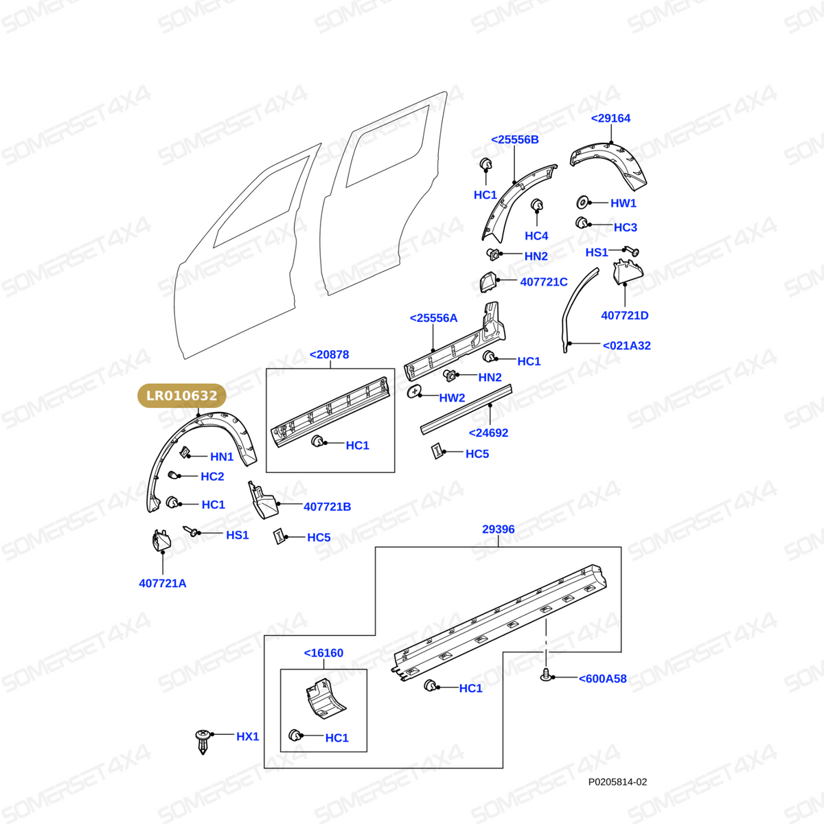 LR010632 LAND ROVER - MOULDING - FRONT WHEEL ARCH From ALLMAKES