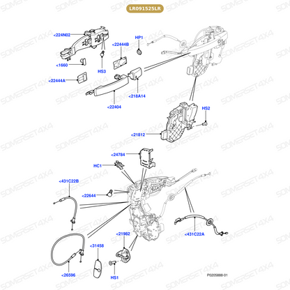 LR091525LR GENUINE LAND ROVER - LATCH - FRONT DOOR