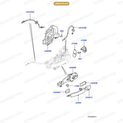 LR091351LR GENUINE LAND ROVER - LATCH - REAR DOOR