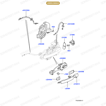 LR091360LR GENUINE LAND ROVER - LATCH - REAR DOOR