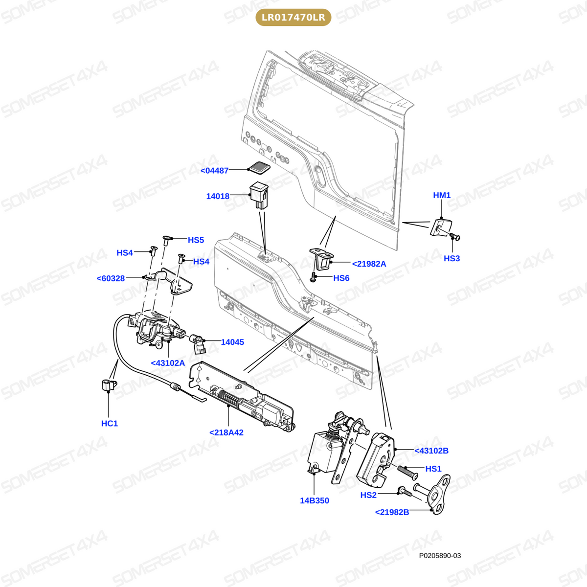 LR017470LR GENUINE LAND ROVER - LATCH - TAILGATE