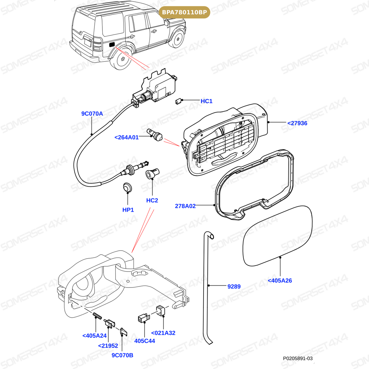 BPA780110BP LAND ROVER - LATCH From BRITPART