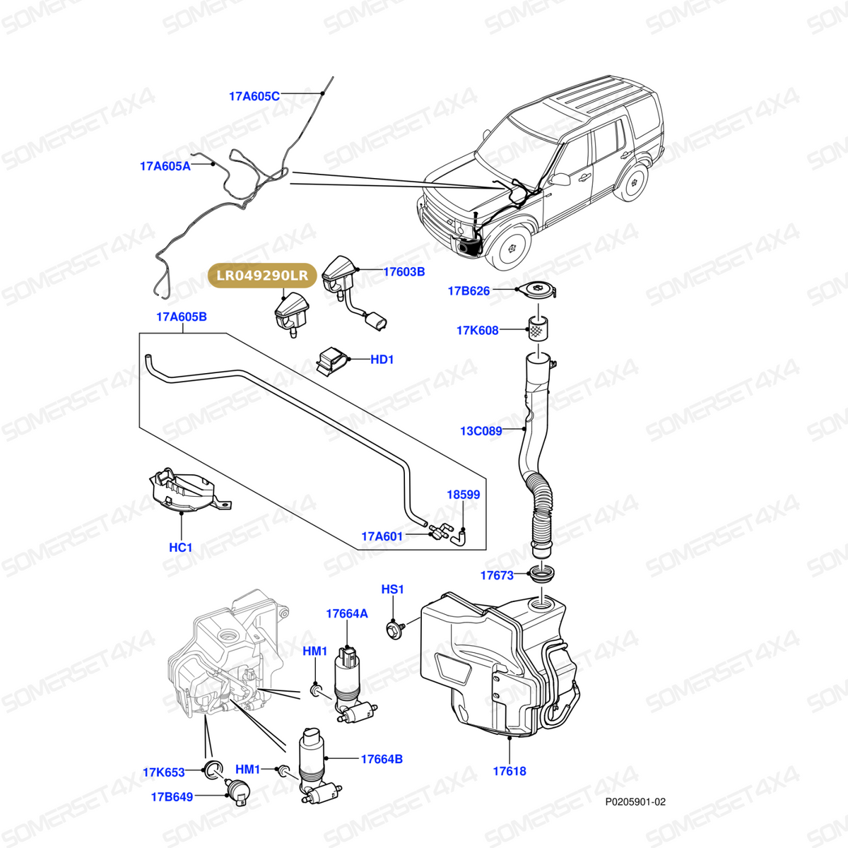 LR049290LR GENUINE LAND ROVER - JET - WINDSHIELD WASHER