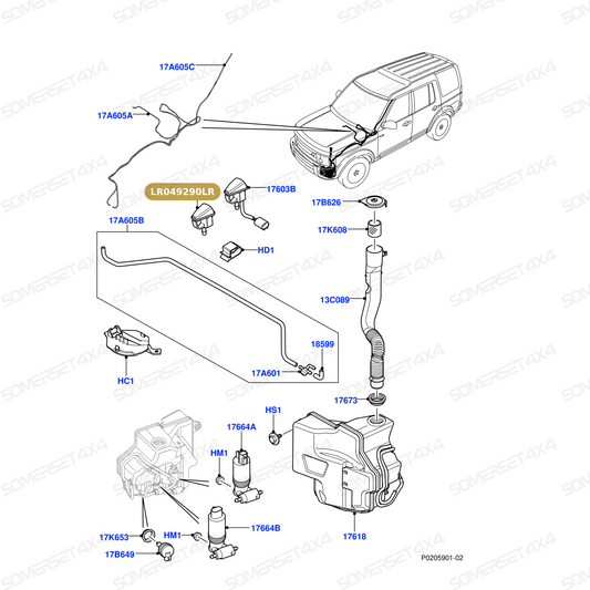 LR049290LR GENUINE LAND ROVER - JET - WINDSHIELD WASHER