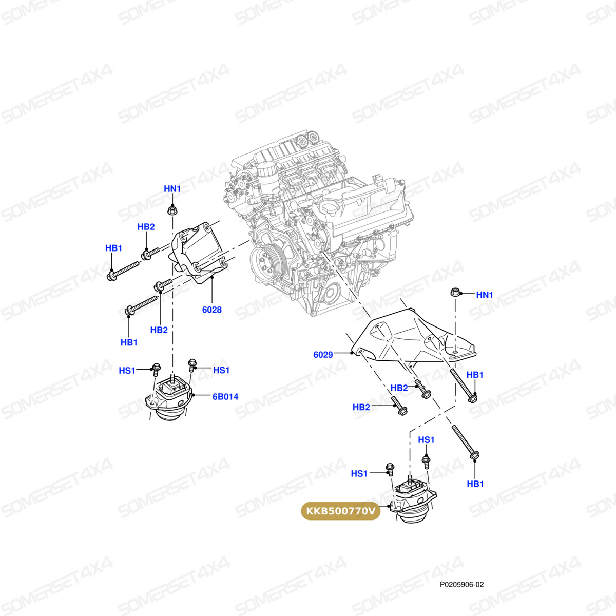 KKB500770V LAND ROVER - SUPPORT - ENGINE MOUNTING - FRON From OEM VIBRACOUSTIC