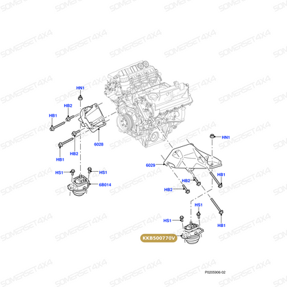 KKB500770V LAND ROVER - SUPPORT - ENGINE MOUNTING - FRON From OEM VIBRACOUSTIC