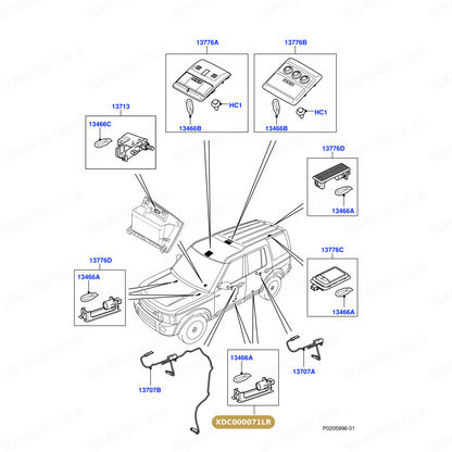 XDC000071LR GENUINE LAND ROVER - LAMP - INTERIOR