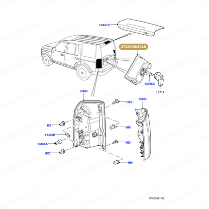 XFC500040LR GENUINE LAND ROVER - LAMP - LICENCE PLATE - WITH BULB