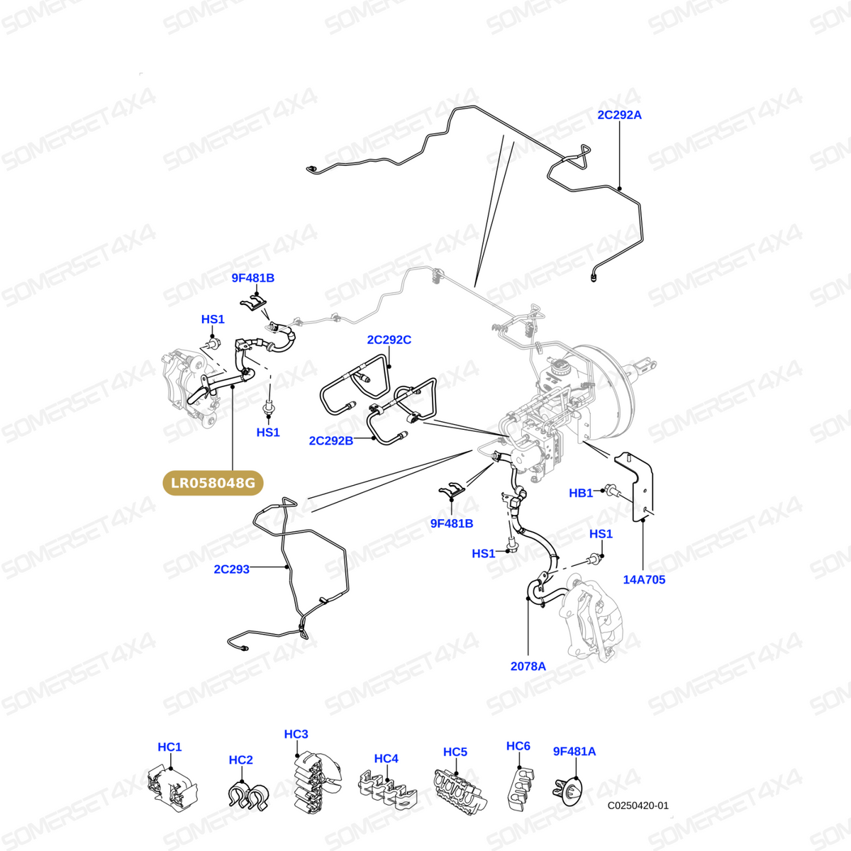 LR058048G LAND ROVER - HOSE - BRAKE - RH - FLEXIBLE From AP DRIVELINE