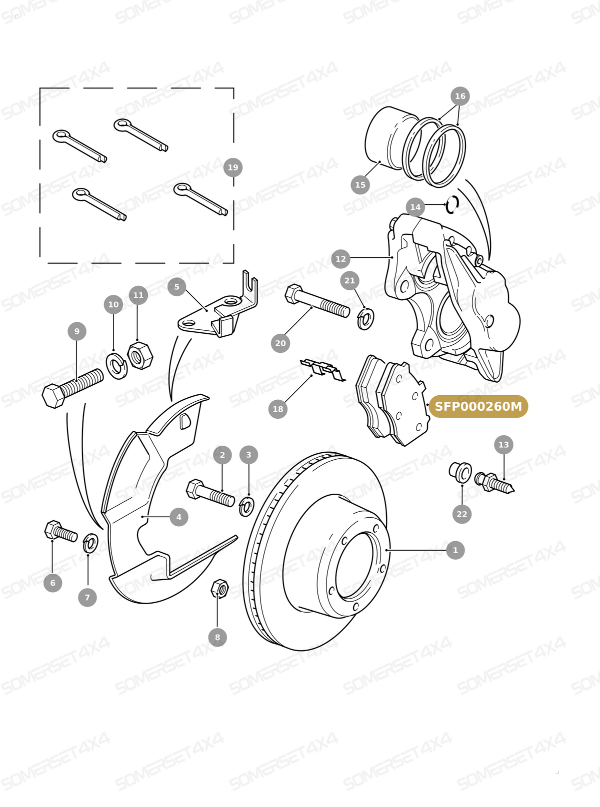 SFP000260M LAND ROVER - BRAKE PAD SET FOR FRONT BRAKES From MINTEX