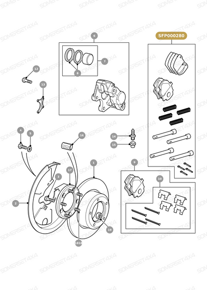 SFP000280 LAND ROVER - BRAKE PAD SET FOR REAR BRAKES From UNIBRAKES