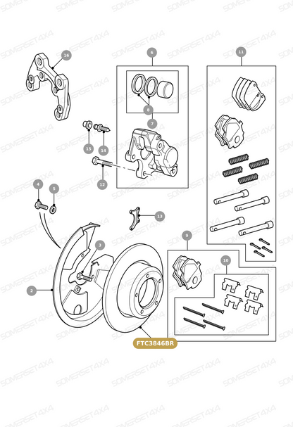 FTC3846BR LAND ROVER - DISC -BRAKE - PAIR From BREMBO