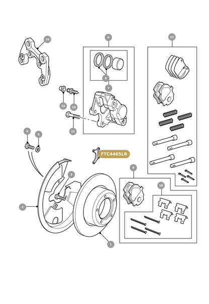 FTC4465LR Land Rover Defender Genuine Rear Brake Shield Bracket