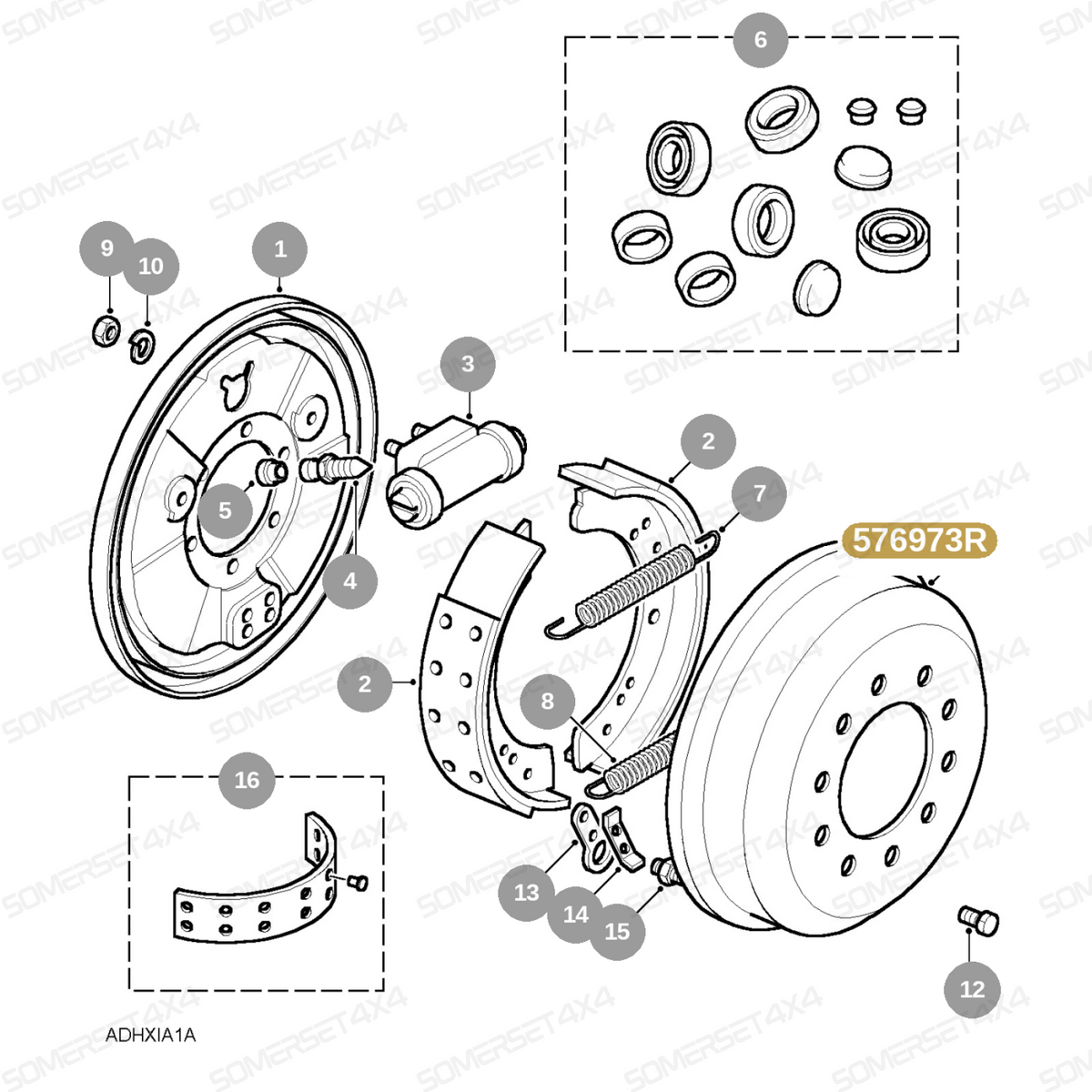 576973R LAND ROVER - LWB BRAKE DRUM From BRITPART