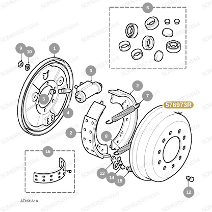 576973R LAND ROVER - LWB BRAKE DRUM From BRITPART
