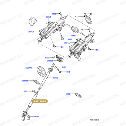LR071146LR GENUINE LAND ROVER - SHAFT - STEERING