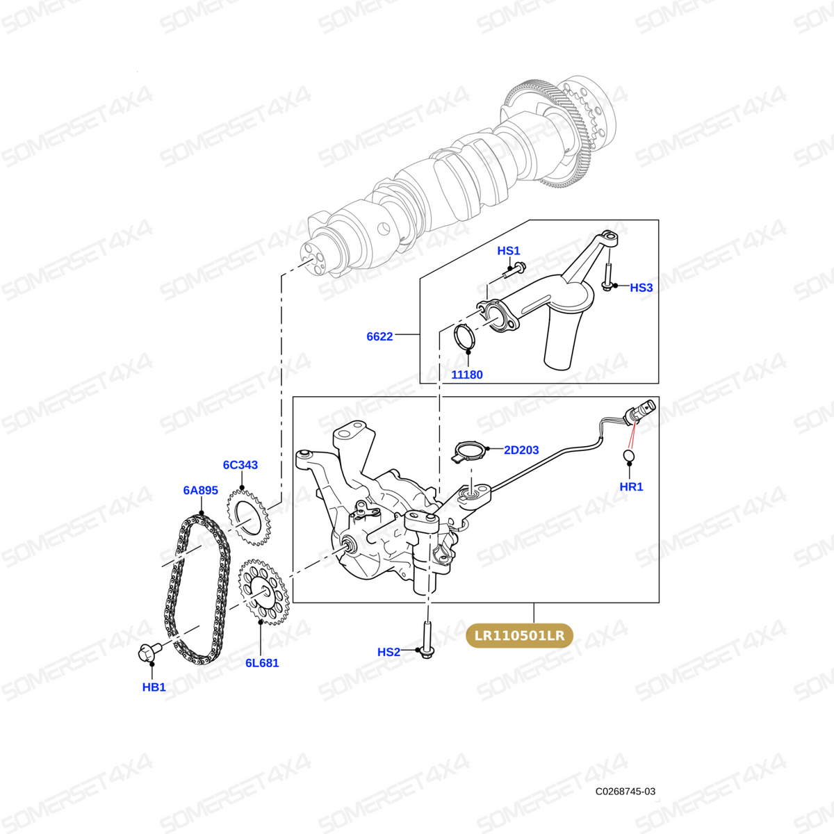 LR110501LR GENUINE LAND ROVER - PUMP - OIL  VACUUM