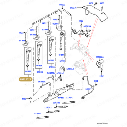 LR125327 LAND ROVER - FUEL INJECTOR-NEW 2.0D L462;L538;L550;L551;L560 From BOSCH