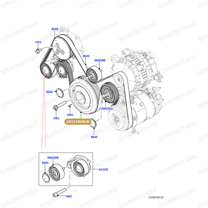 LR113860LR GENUINE LAND ROVER - PULLEY - CRANKSHAFT