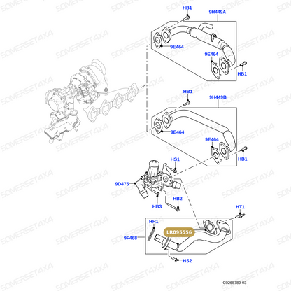LR095556 LAND ROVER - GASKET - EGR OUTLET From ALLMAKES