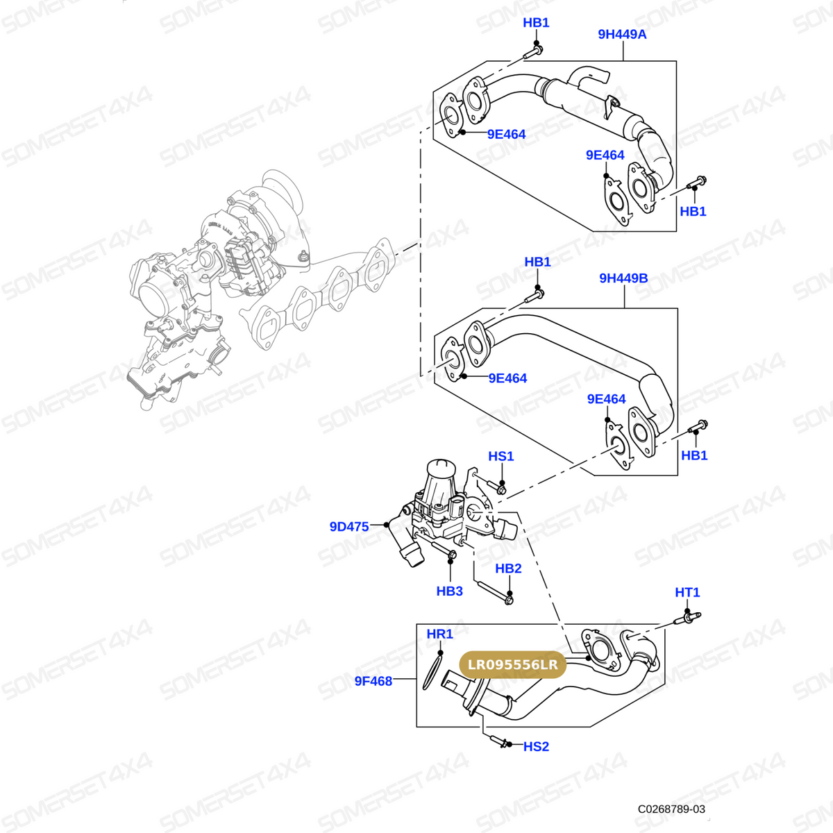 LR095556LR GENUINE LAND ROVER - Gasket - EGR Outlet