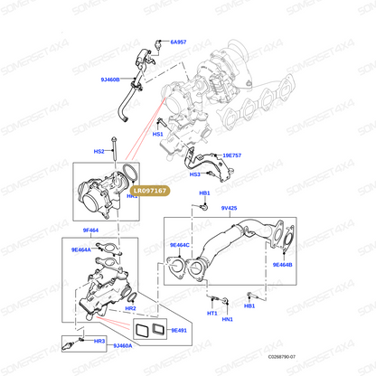 LR097167 LAND ROVER - EGR VALVE+THROTTLE BODY-LOW PRESSURE From PIERBURG