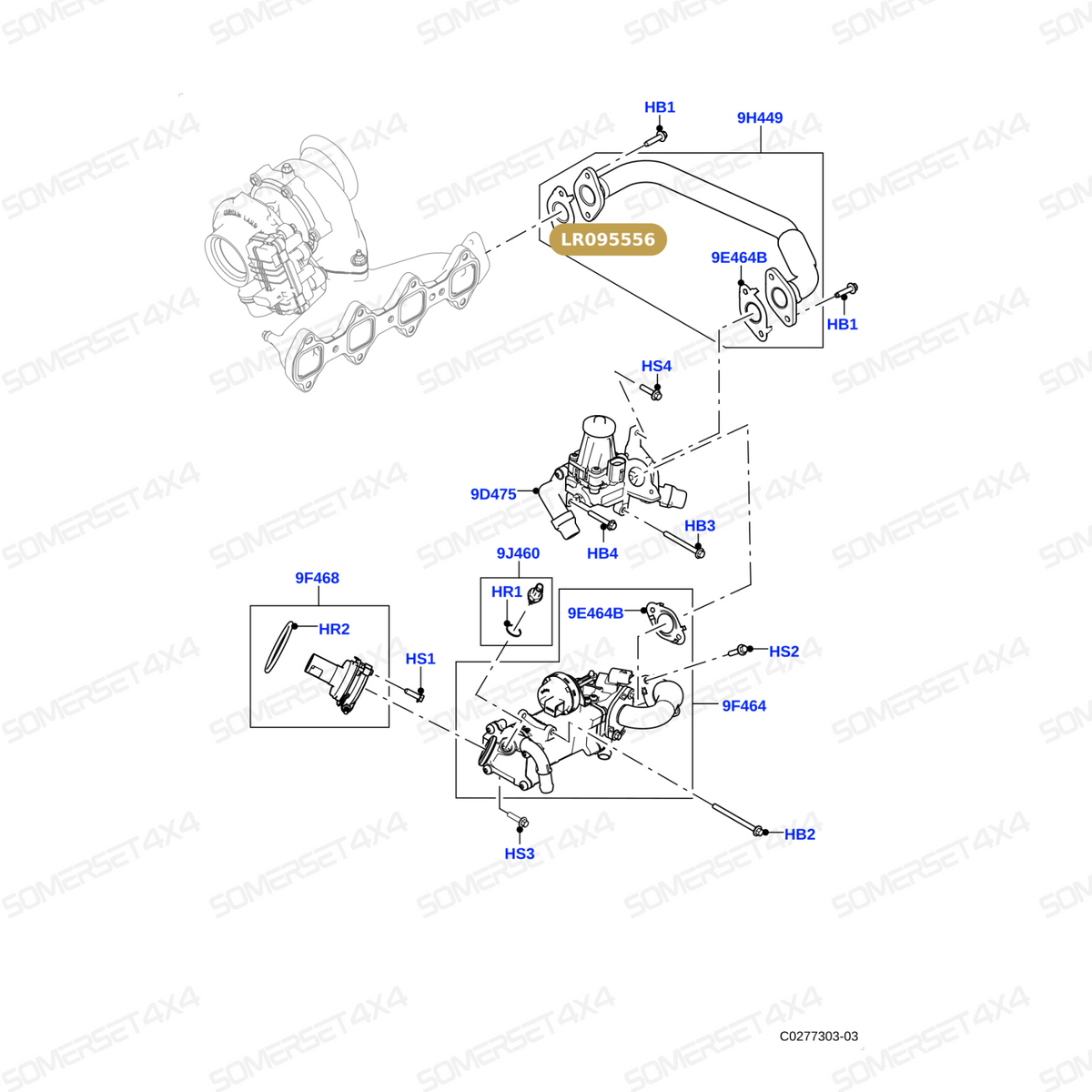 LR095556 LAND ROVER - GASKET - EGR OUTLET From ALLMAKES