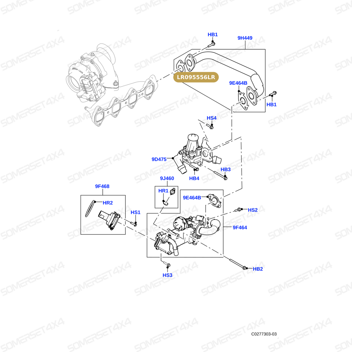 LR095556LR GENUINE LAND ROVER - Gasket - EGR Outlet