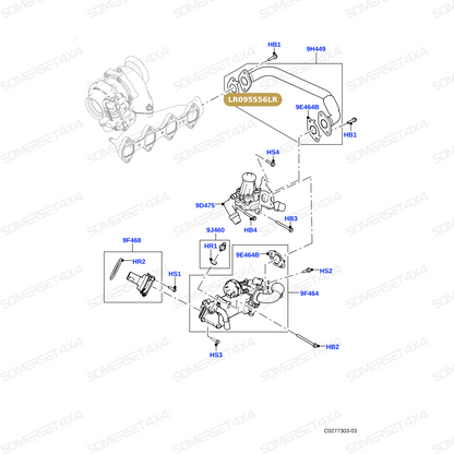 LR095556LR GENUINE LAND ROVER - Gasket - EGR Outlet