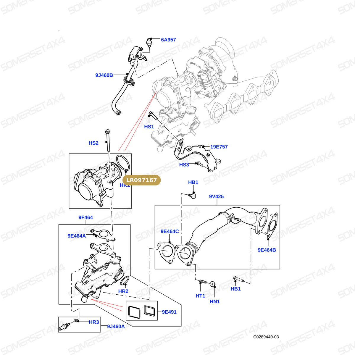 LR097167 LAND ROVER - EGR VALVE+THROTTLE BODY-LOW PRESSURE From PIERBURG
