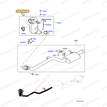 LR072251LR GENUINE LAND ROVER - Gasket - Turbocharger
